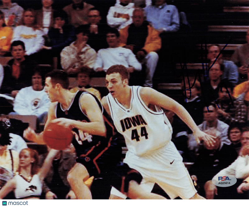 Greg Brunner Iowa Hawkeyes Signed Basketball 8x10 Photo PSA