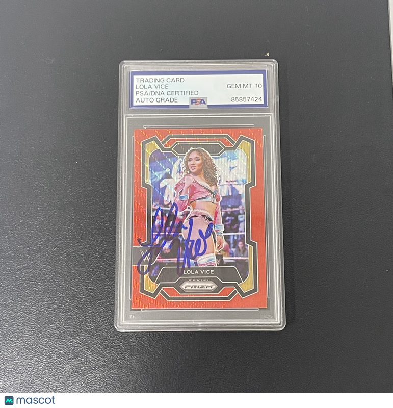 2024 Panini Prizm WWE #187 Lola Vice Signed Card Auto 10 PSA Slabbed