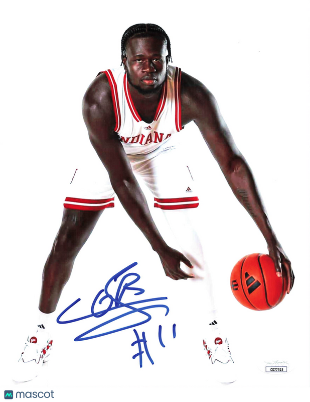 Oumar Ballo Indiana Hoosiers Signed Basketball 8x10 Photo JSA