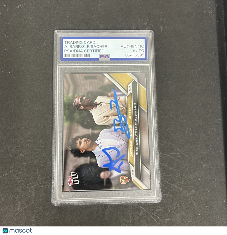 Alex Sarr & Zaccharie Risacher 2024 Topps Now#D-RS Signed Card PSA Autographed