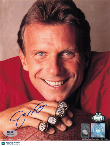 Joe Montana Signed San Francisco 49ers Football 8x10 Photo PSA Autographed