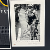 Lance Armstrong Custom Framed Jersey Display with Signed Poster PSA Authentic