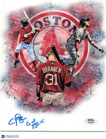Cooper Brannan Boston Red Sox Signed 8x10 Photo PSA