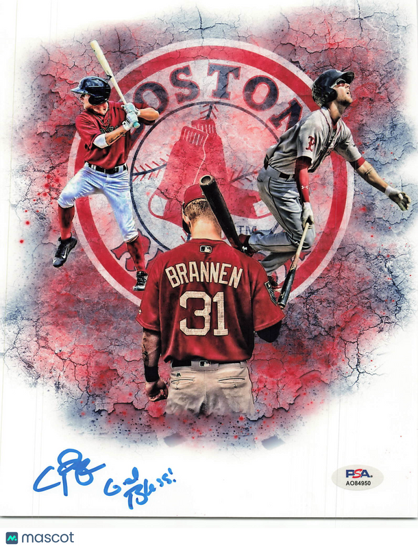 Cooper Brannan Boston Red Sox Signed 8x10 Photo PSA
