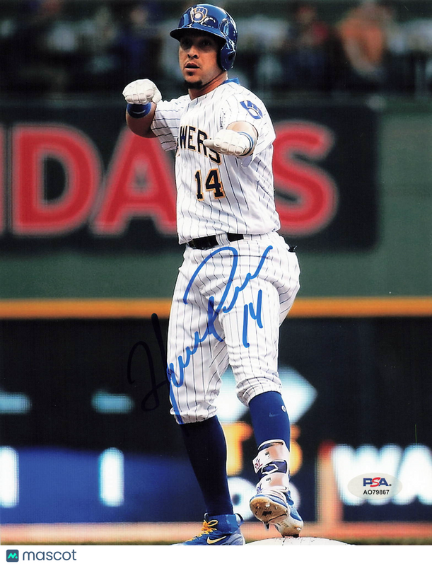 Hernan Perez Milwaukee Brewers Signed 8x10 Photo PSA