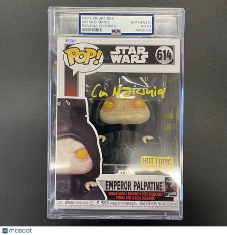 Ian McDiarmid signed Funko Pop #614 PSA Encapsulated Autographed