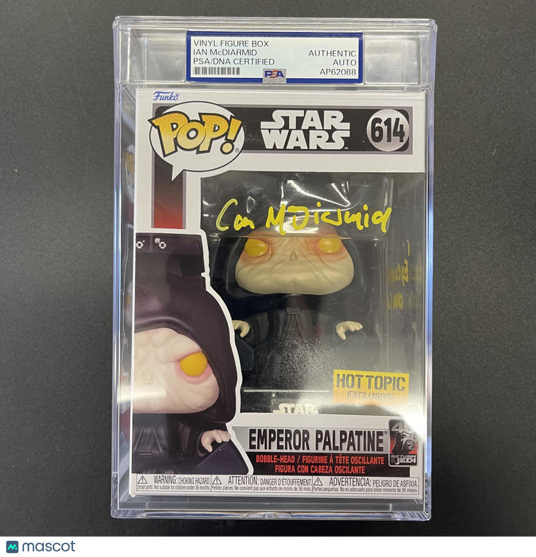 Ian McDiarmid signed Funko Pop #614 PSA Encapsulated Autographed