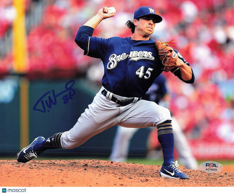 Trevor Williams Milwaukee Brewers Signed 8x10 Photo PSA