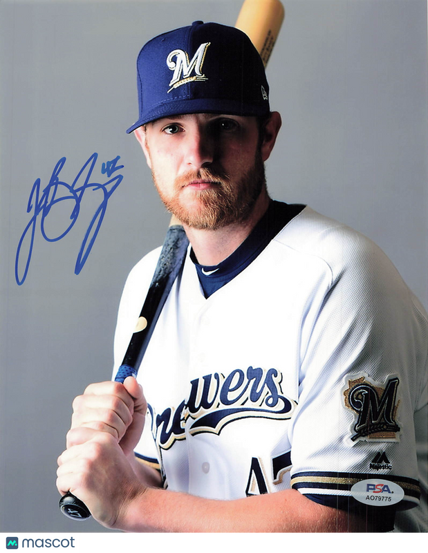Jett Bandy Milwaukee Brewers Signed 8x10 Photo PSA