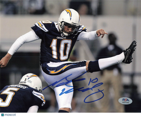 Nate Kaeding Signed San Diego Chargers Football 8x10 Photo PSA Autographed