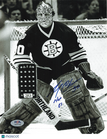 Gerry Cheevers Signed Hockey 8x10 Photo PSA Autographed