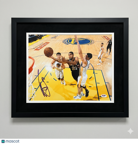 Tim Duncan San Antonio Spurs Signed Basketball 11x14 Custom Framed Photo PSA