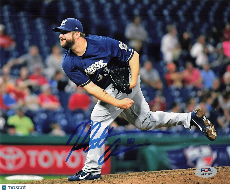 Matt Albers Milwaukee Brewers Signed 8x10 Photo PSA
