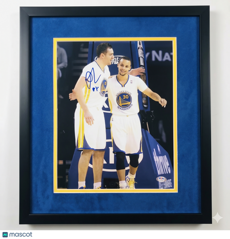 David Lee Golden State Warriors Signed Basketball 11x14 Custom Framed Photo PSA