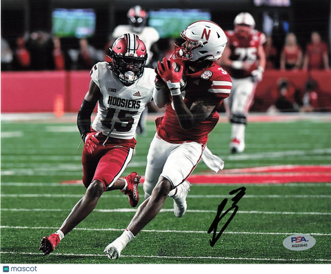 Trey Palmer Signed Nebraska Cornhuskers Football 8x10 Photo PSA Autographed