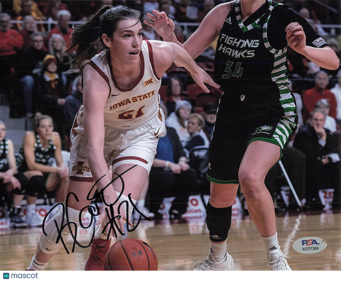 Bridget Carleton Iowa State Cyclones Signed Basketball 8x10 Photo PSA