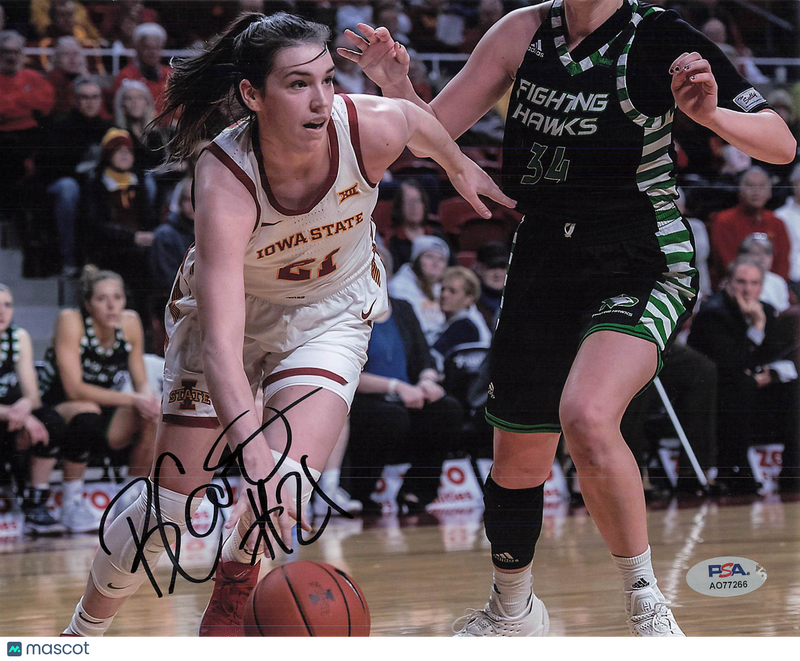 Bridget Carleton Iowa State Cyclones Signed Basketball 8x10 Photo PSA