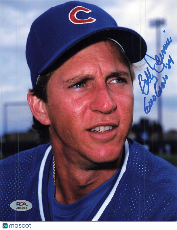 Bob Dernier Chicago Cubs Signed 8x10 Photo PSA