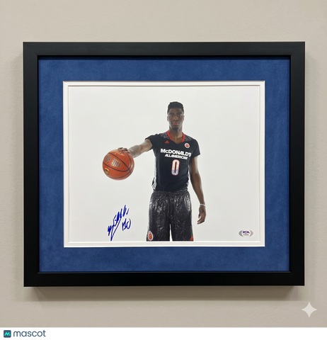 Emmanuel Mudiay Utah Jazz Signed Basketball 11x14 Custom Framed Photo PSA