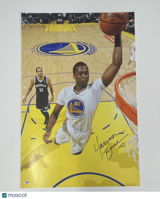 Harrison Barnes Golden State Warriors Signed Basketball 20x30 Photo PSA