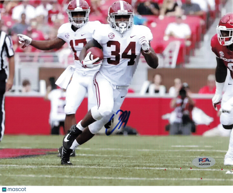 Damien Harris Signed Alabama Crimson Tide Football 8x10 Photo PSA Autographed