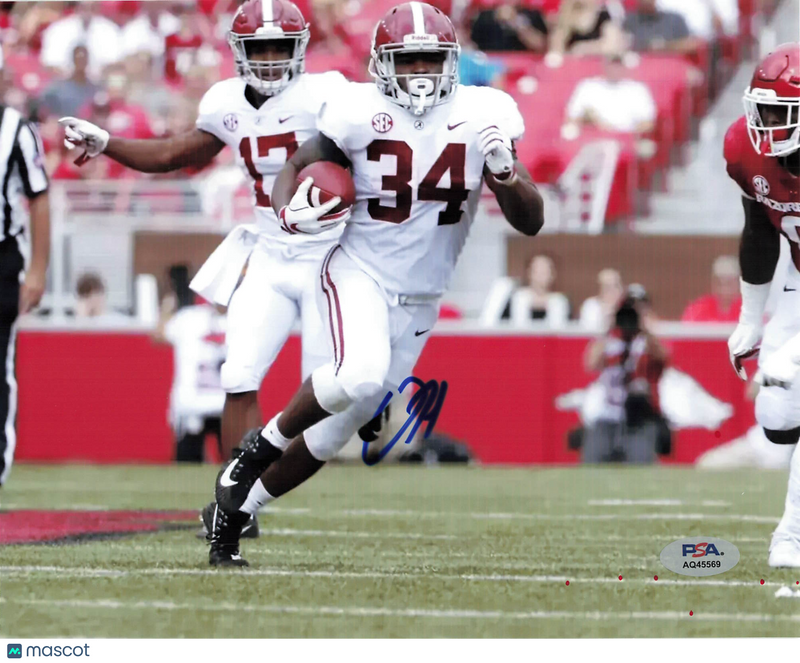 Damien Harris Signed Alabama Crimson Tide Football 8x10 Photo PSA Autographed