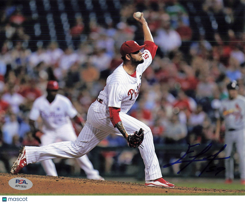Elvis Araujo Signed 8x10 Photo PSA Philadelphia Phillies