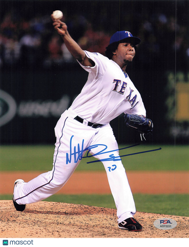 Neftali Feliz Signed 8x10 Photo PSA Texas Rangers