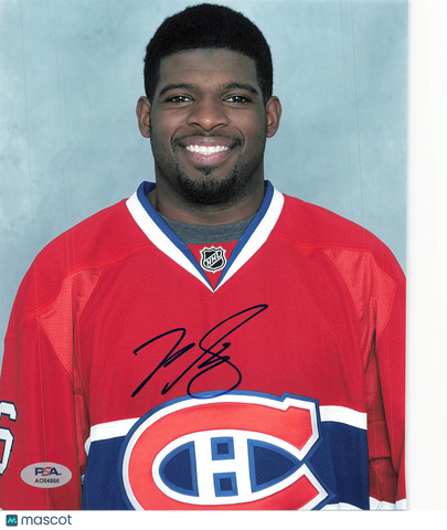 P.K. Subban Signed Hockey 8x10 Photo PSA Autographed