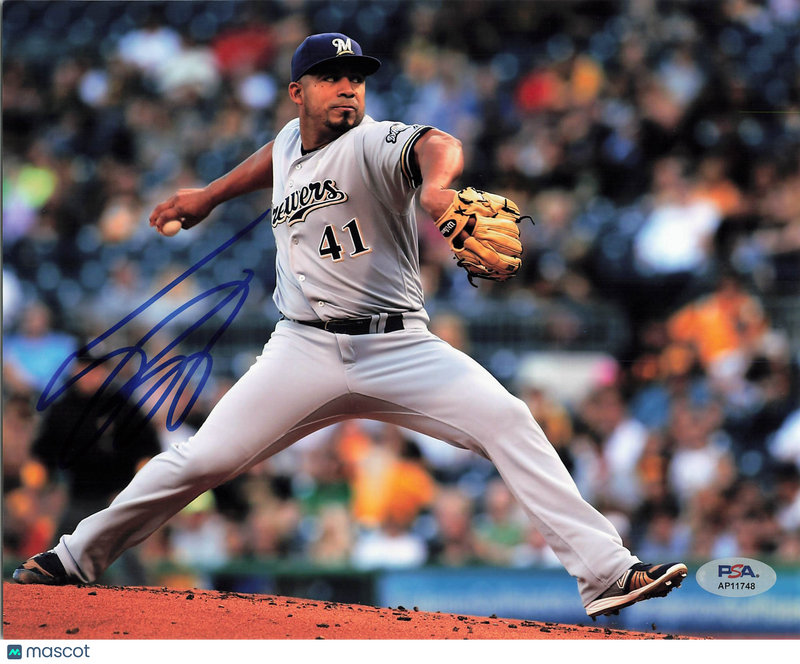 Junior Guerra Milwaukee Brewers Signed 8x10 Photo PSA