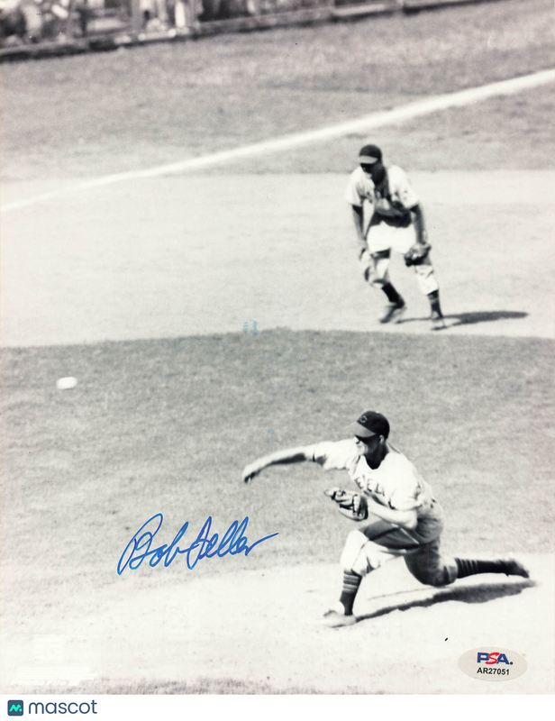 Bob Feller Cleveland Indians Signed 8x10 Photo PSA