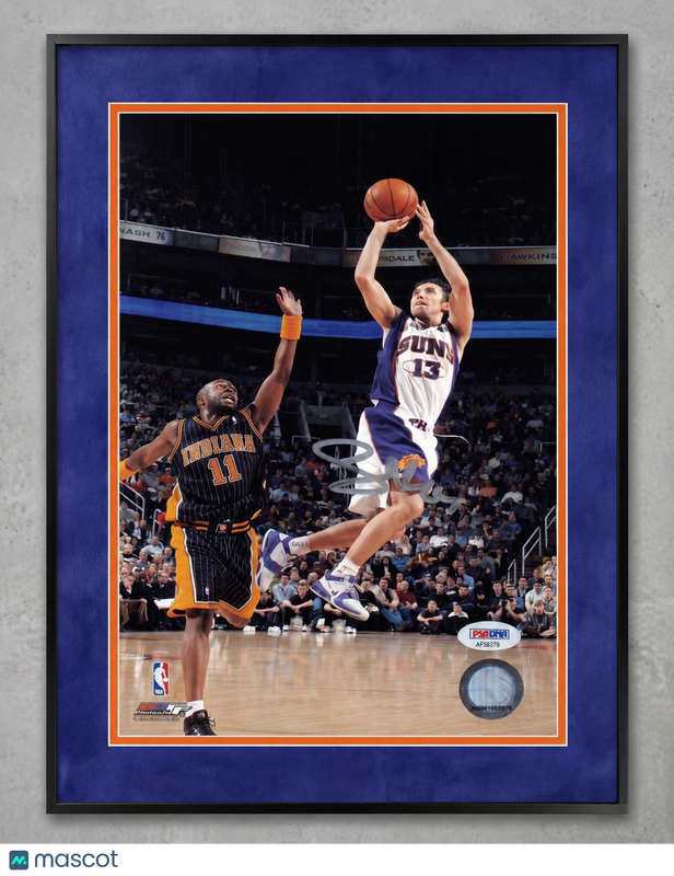 Steve Nash Phoenix Suns Signed Basketball 8x10 Custom Framed Photo PSA Auth