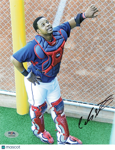 Carlos Santana Cleveland Indians Signed 8x10 Photo PSA