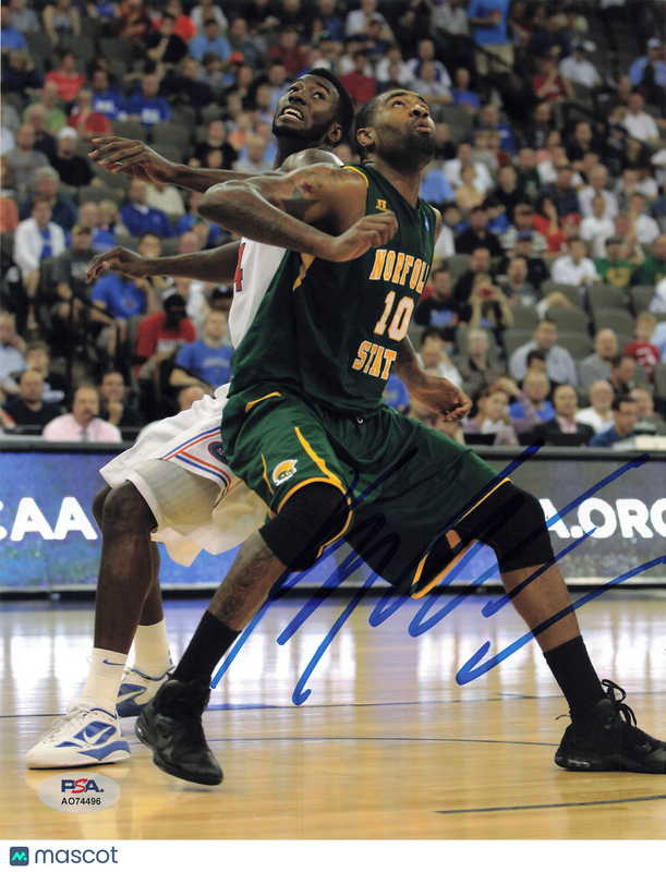Kyle O'Quinn Norfolk State Spartans Signed Basketball 8x10 Photo PSA