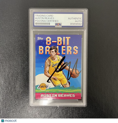 2025 Topps 8-Bit Ballers#8B-10 Austin Reaves Signed Card PSA Los Angeles Lakers