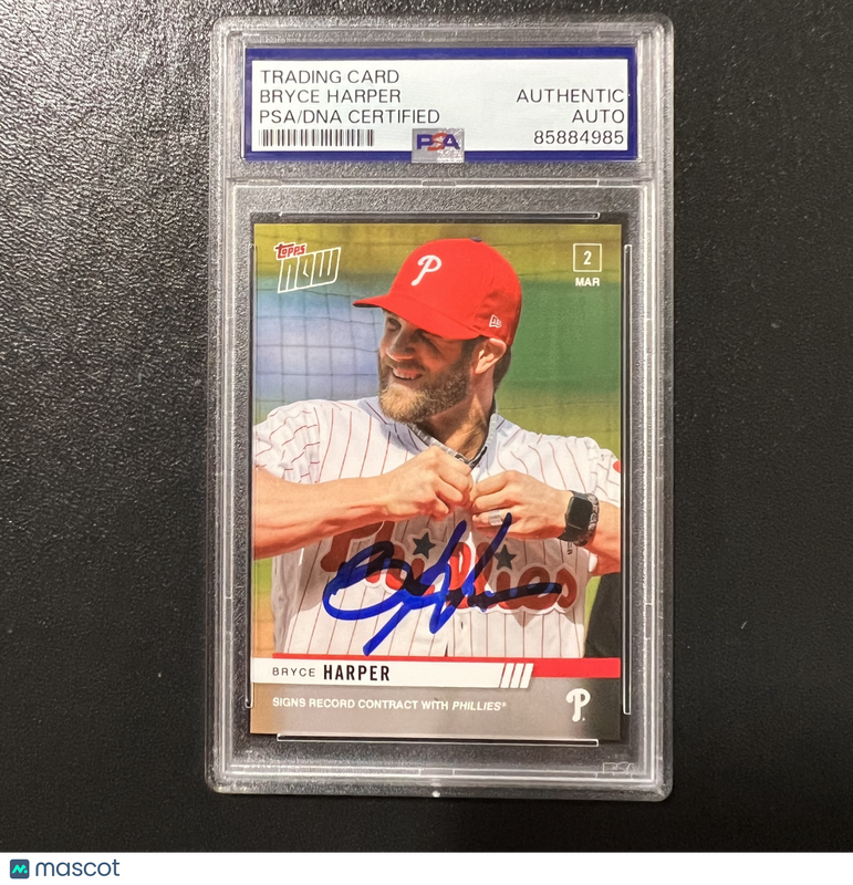 2019 Topps Now #ST-3 Bryce Harper Signed Card PSA Auto Slabbed Phillies