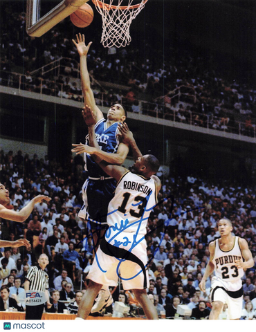 Antonio Lang Duke Blue Devils Signed Basketball 8x10 Photo PSA