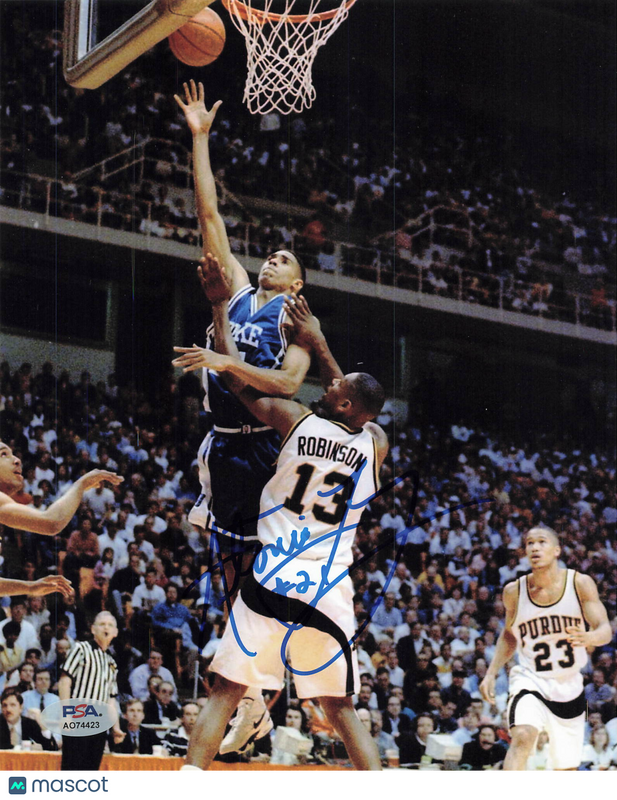 Antonio Lang Duke Blue Devils Signed Basketball 8x10 Photo PSA