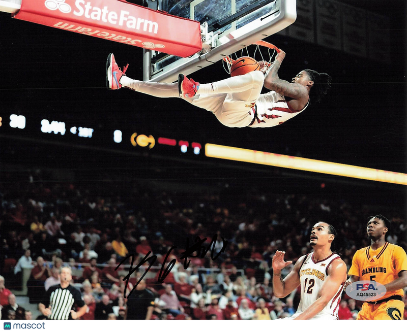 Keshon Gilbert Iowa State Cyclones Signed Basketball 8x10 Photo PSA