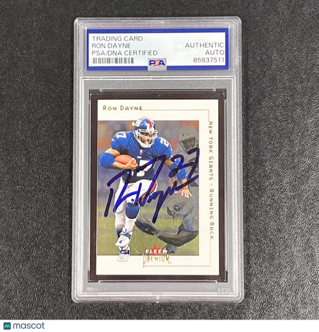 2001 Fleer Premium #112 Ron Dayne Signed Card Auto PSA Slabbed New York Giants