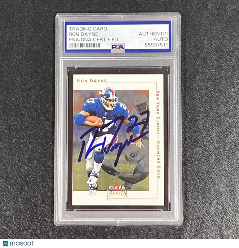 2001 Fleer Premium #112 Ron Dayne Signed Card Auto PSA Slabbed New York Giants