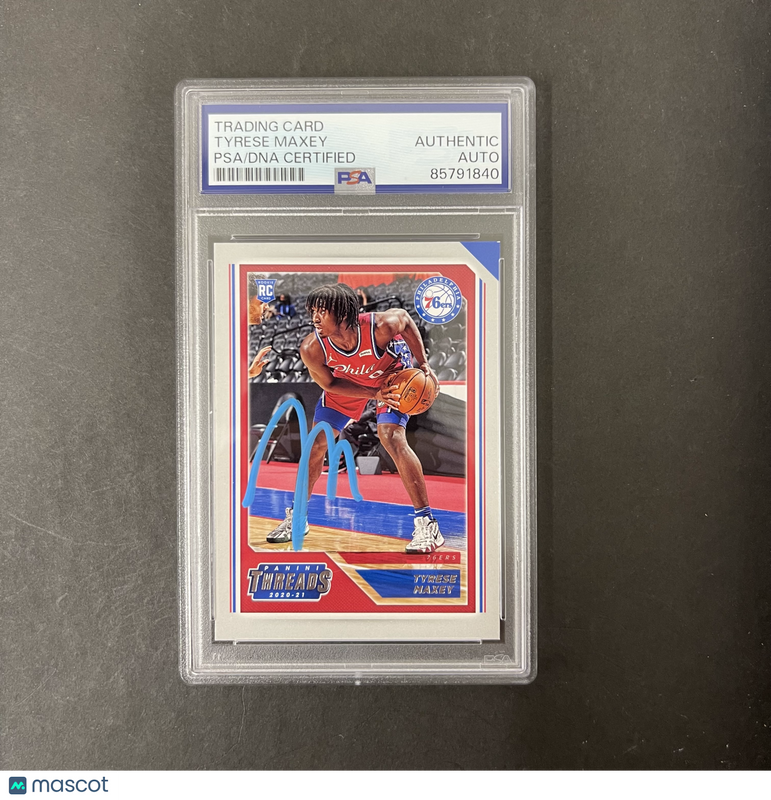 Tyrese Maxey 2020-21 Panini Chronicles Threads#76 Signed Card PSA Autographed