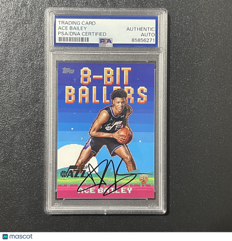 2025 Topps 8-BIT BALLERS#8B-35 Ace Bailey Signed Card Auto PSA Slabbed Jazz
