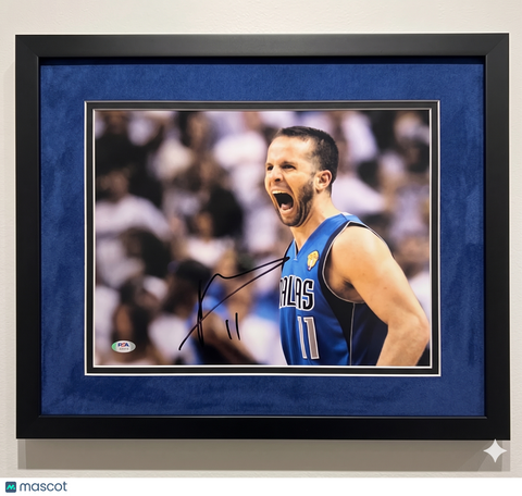 JJ Barea Dallas Mavericks Signed Basketball 11x14 Custom Framed Photo PSA