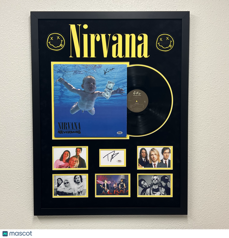 Dave Grohl & Krist Novoselic Signed Frame PSA/DNA Nirvana Autograph