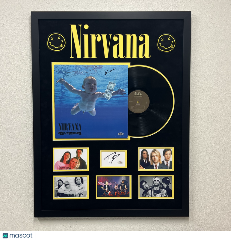Dave Grohl & Krist Novoselic Signed Framed PSA/DNA Nirvana Autograph 26x34"