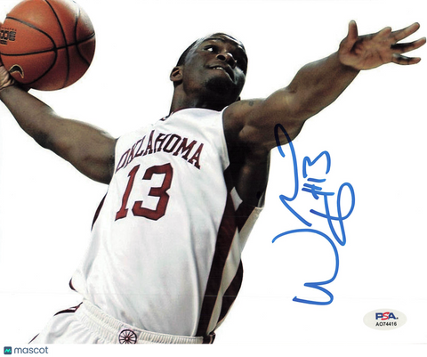 Willie Warren Oklahoma Sooners Signed Basketball 8x10 Photo PSA