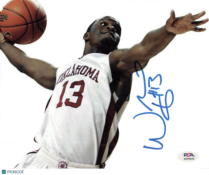Willie Warren Oklahoma Sooners Signed Basketball 8x10 Photo PSA