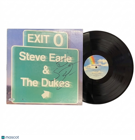 Steve Earle Signed Exit 0 Vinyl PSA Album Autographed