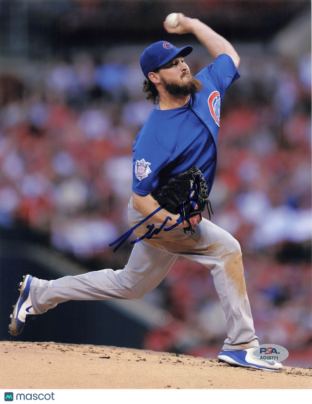 Travis Wood Chicago Cubs Signed 8x10 Photo PSA